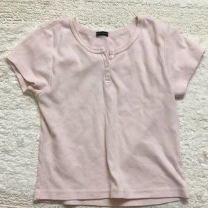 Brandy Melville out of season pink 3 Button up Top